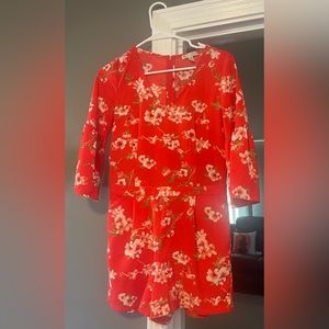 Floral jumper-shorts